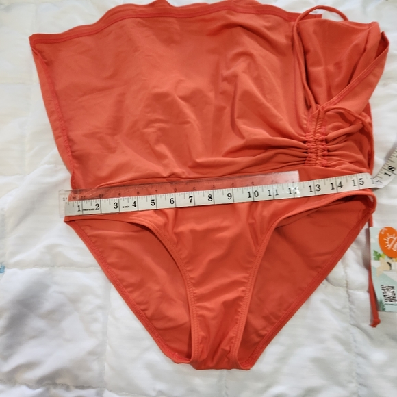 UPF50 +SIDE-TAB ORANGE CINCHED DRAWSTRING SKIRT - SHAPE SIZE LARGE - Picture 4 of 8